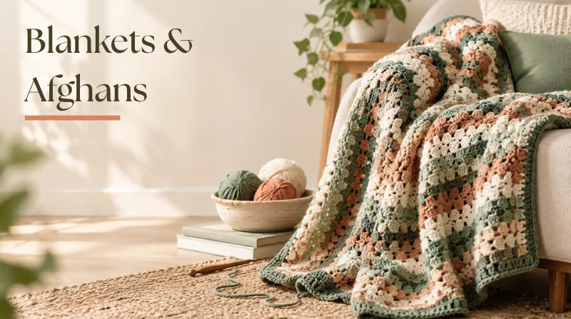 Crochet blanket with a textured stitch pattern