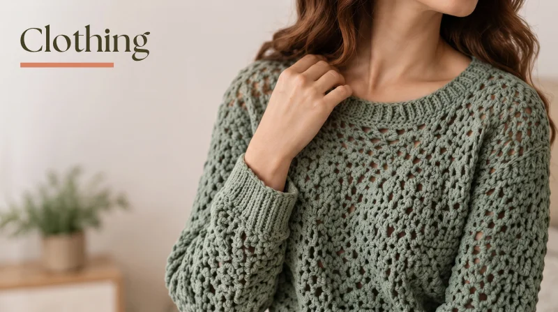 Handmade crochet clothing with a modern design